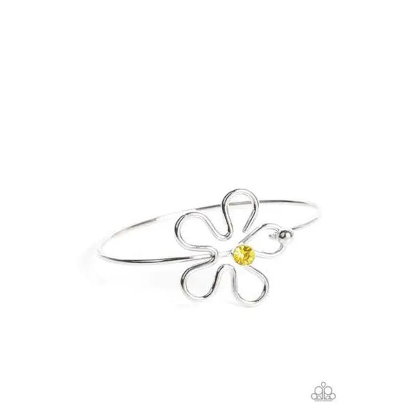 Paparazzi  Floral Innovation - Yellow Rhinestone Bracelet