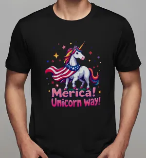 Patriotic Unicorn with Rainbow Mane | Classic T-Shirt (Unisex)