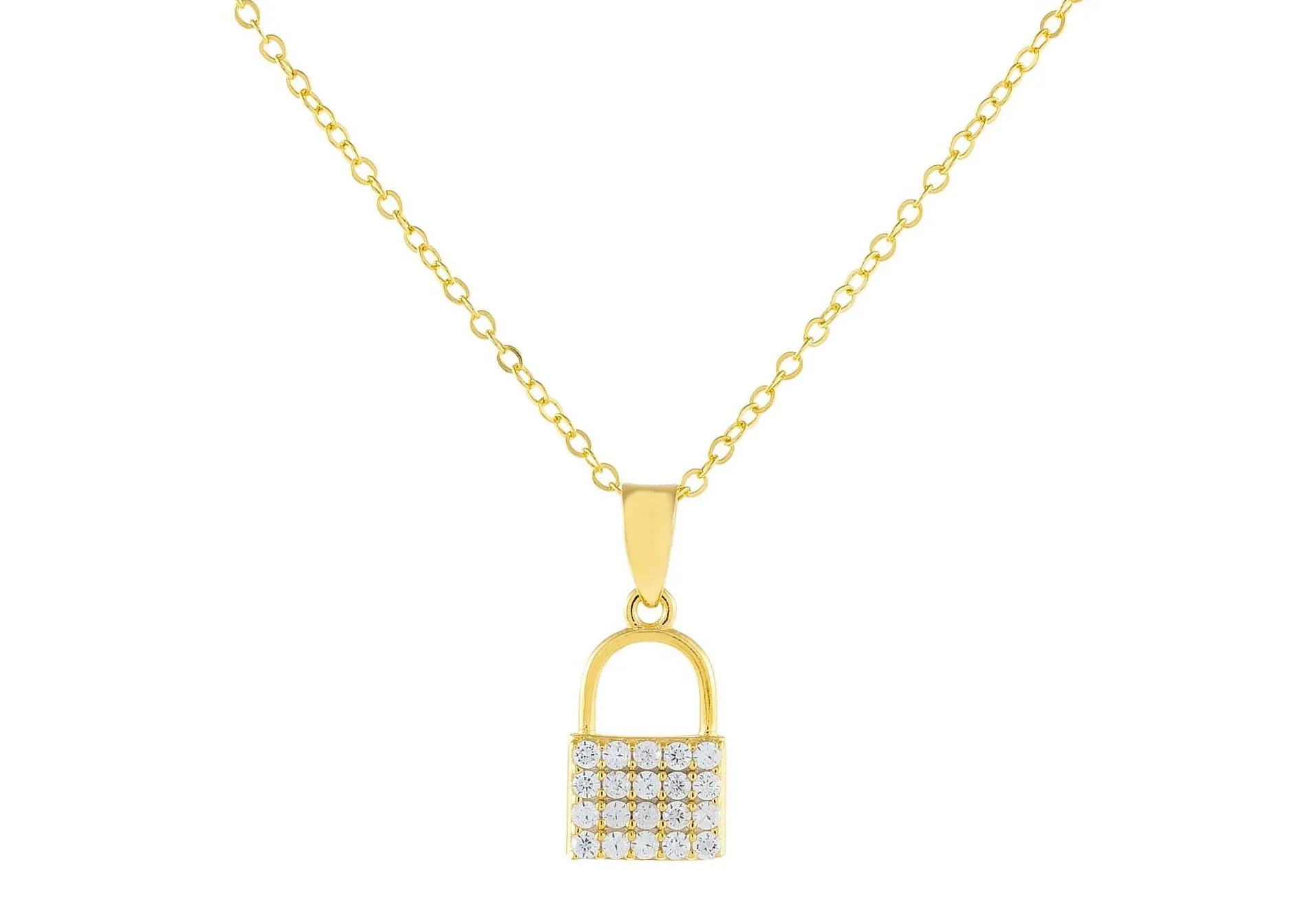 Pavé Tiny Lock Necklace
