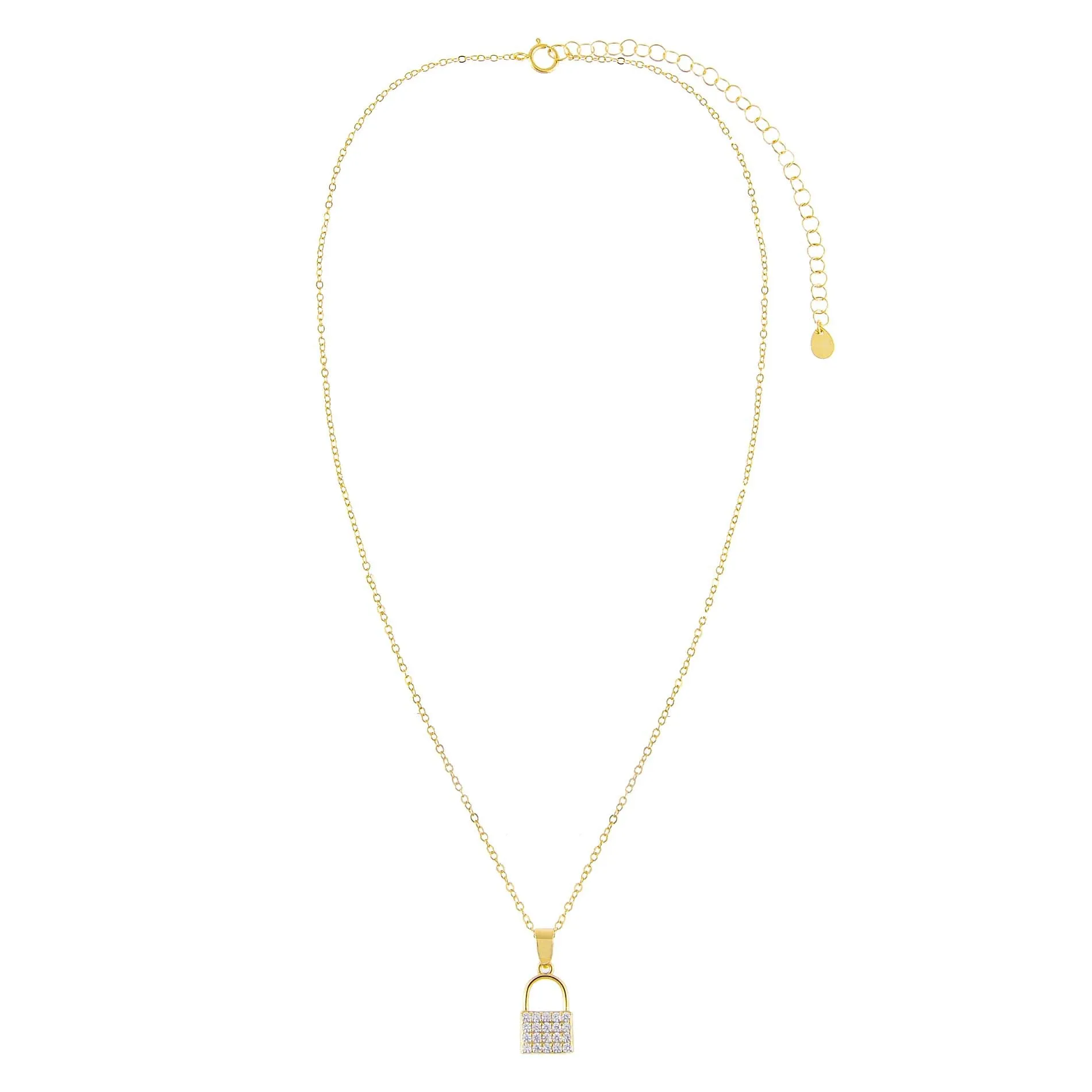 Pavé Tiny Lock Necklace