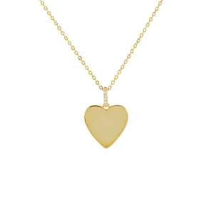 Pavé X Solid Heart Necklace