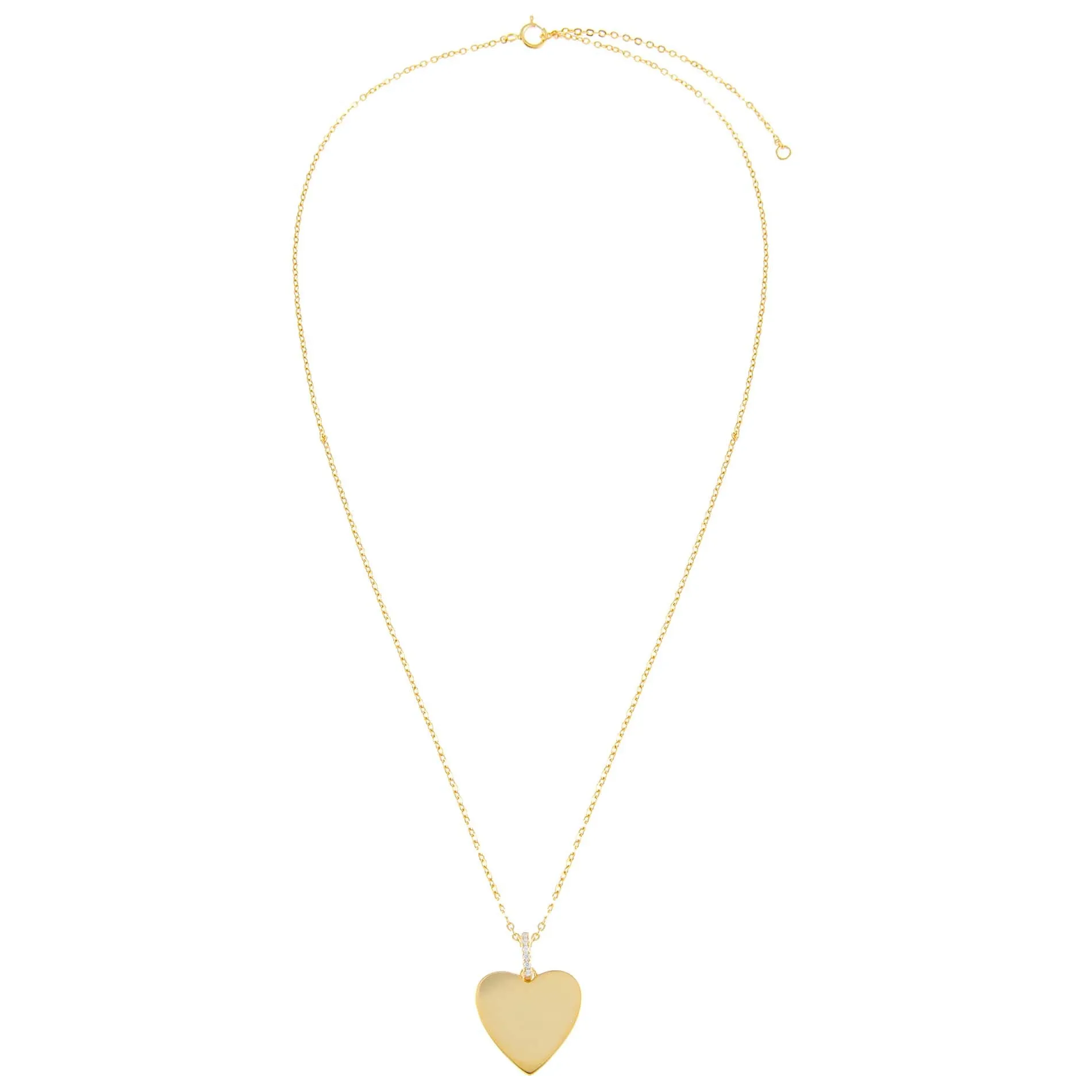 Pavé X Solid Heart Necklace
