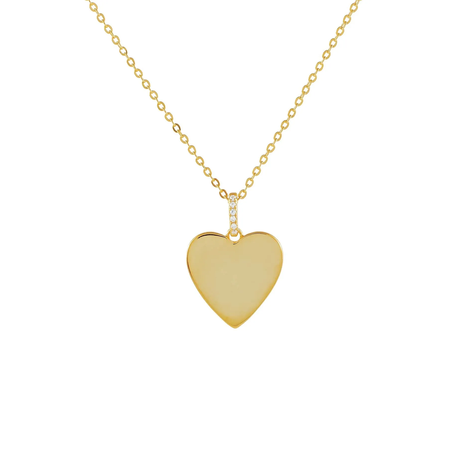 Pavé X Solid Heart Necklace