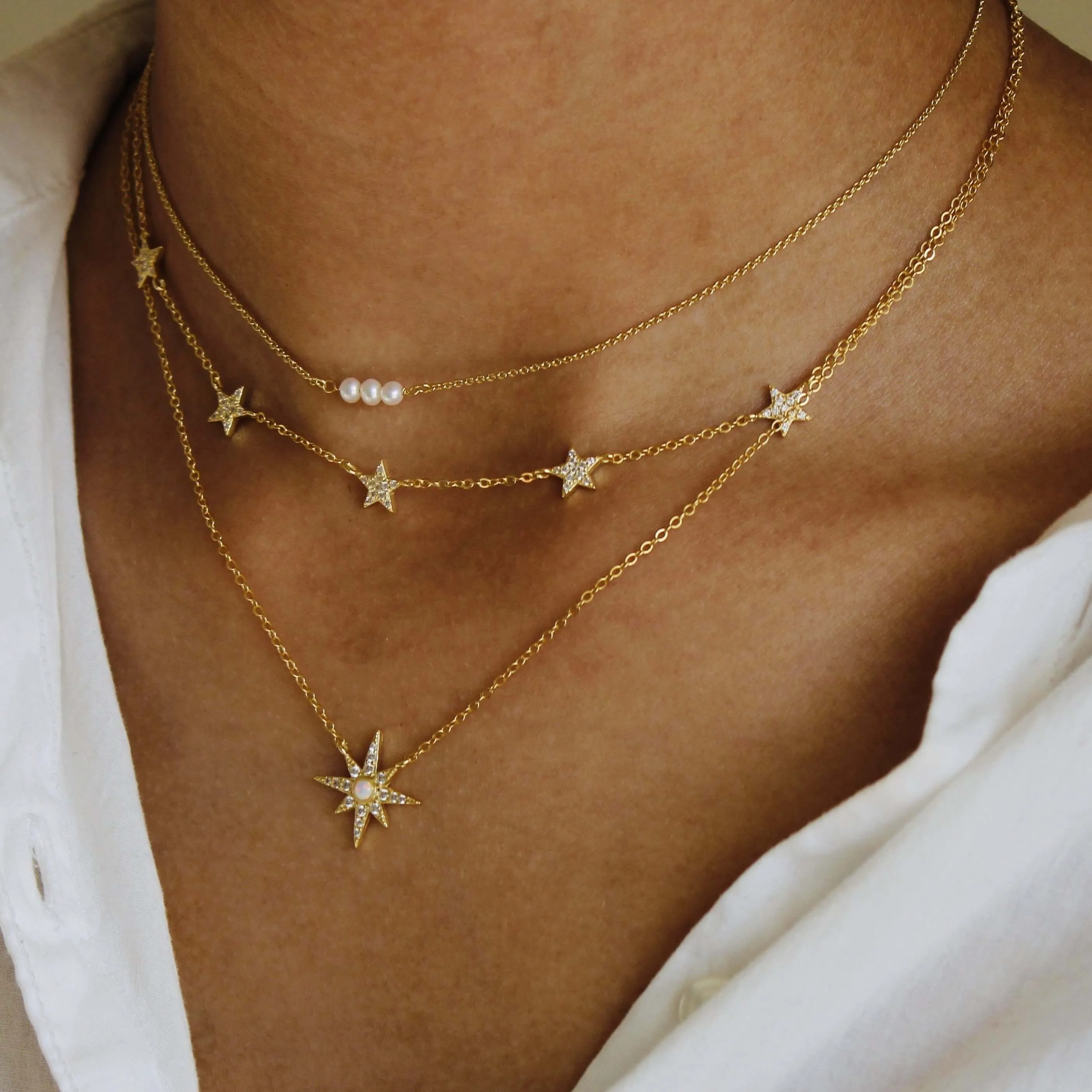 Pave Star Necklace