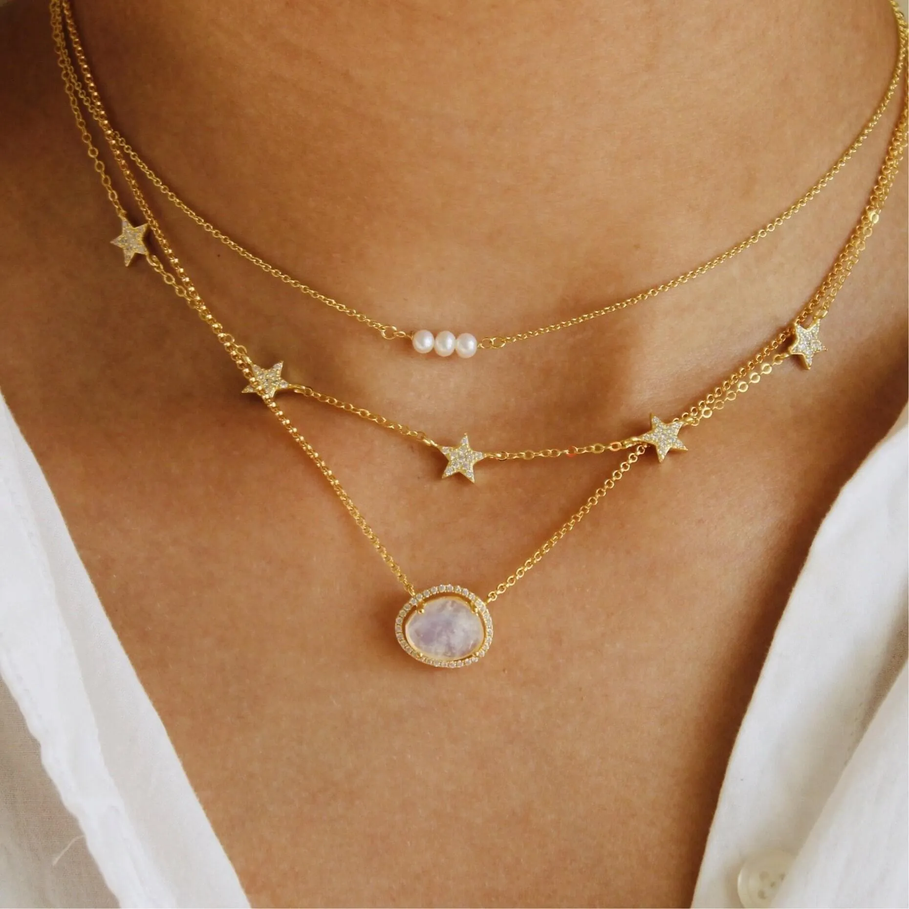 Pave Star Necklace