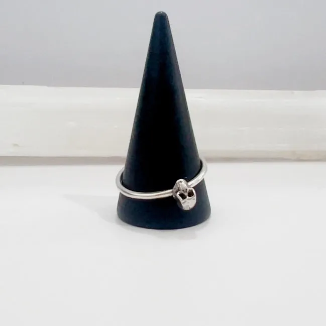 Petite Skull Stacking Ring in  / Sterling Silver or Mixed Metal