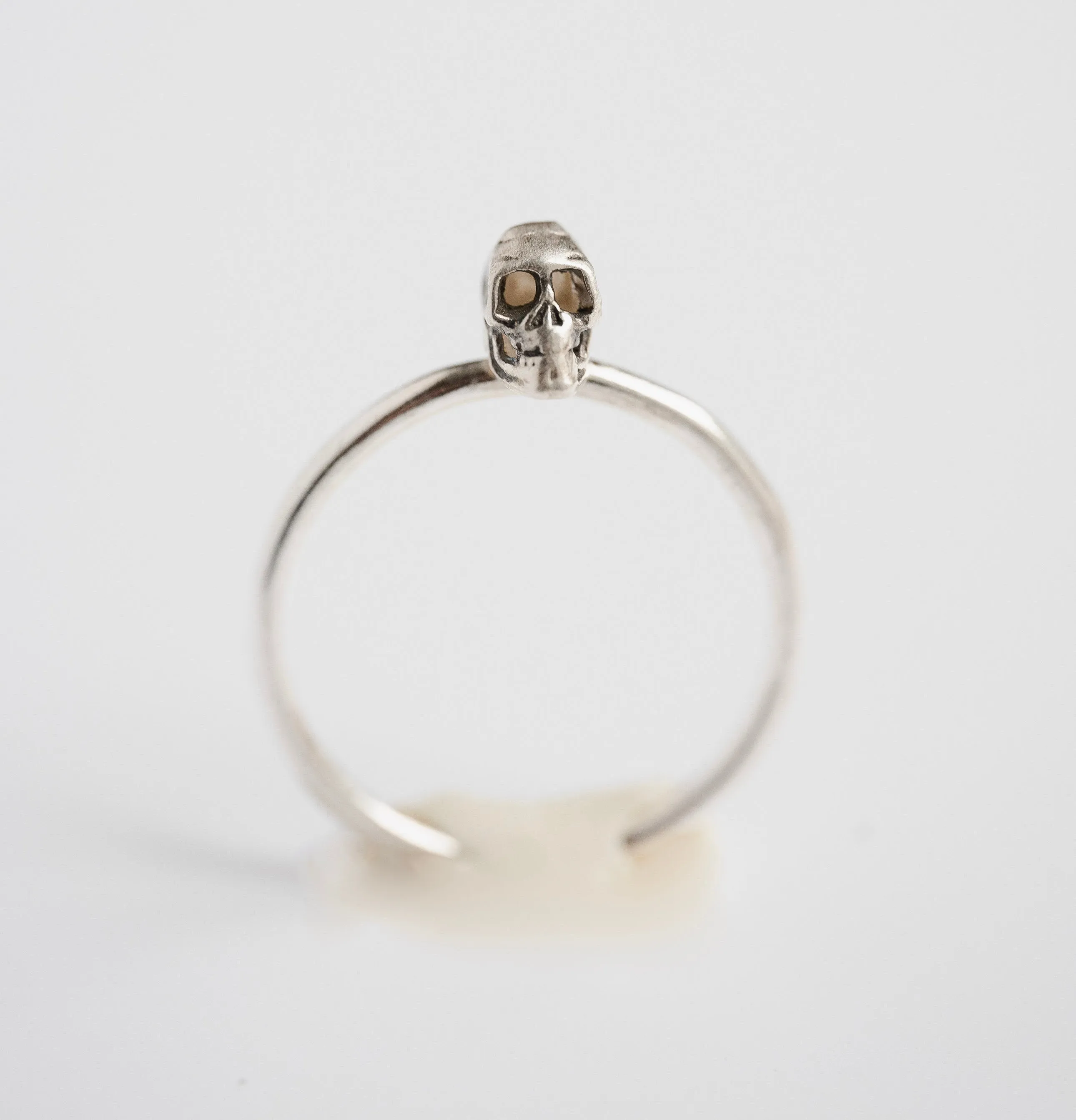 Petite Skull Stacking Ring in  / Sterling Silver or Mixed Metal