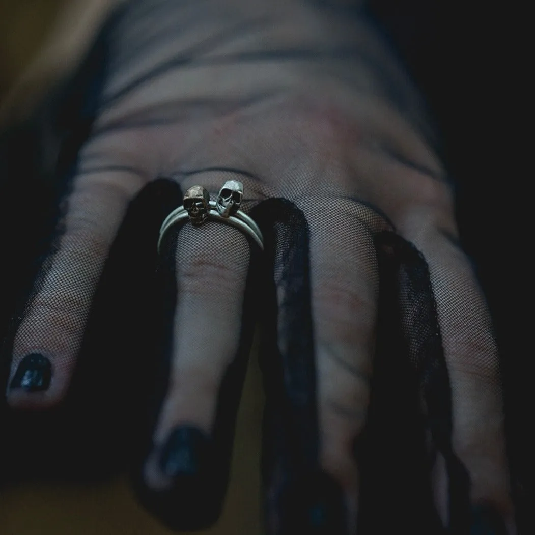 Petite Skull Stacking Ring in  / Sterling Silver or Mixed Metal