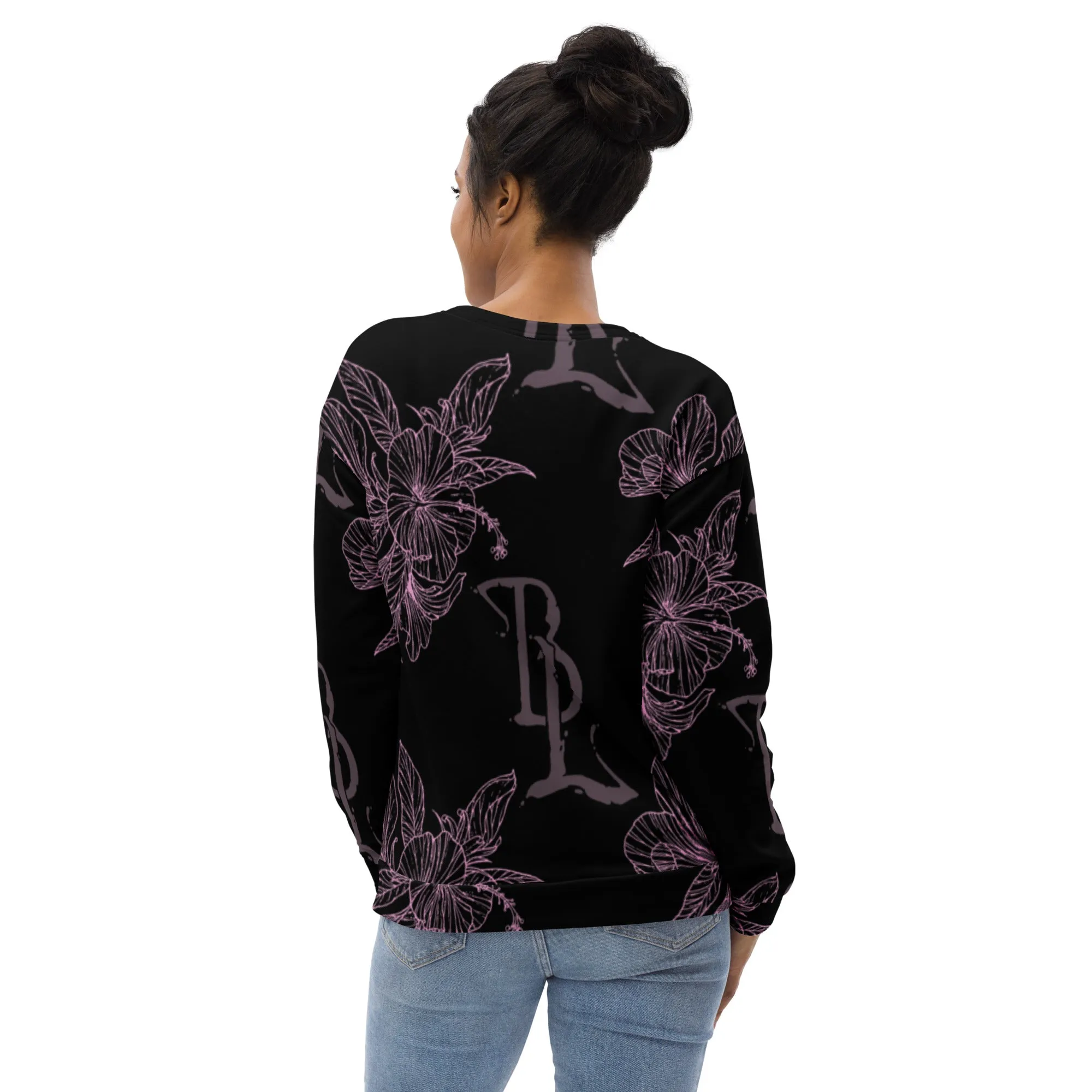 Pink Hibiscus Dark Unisex Sweatshirt
