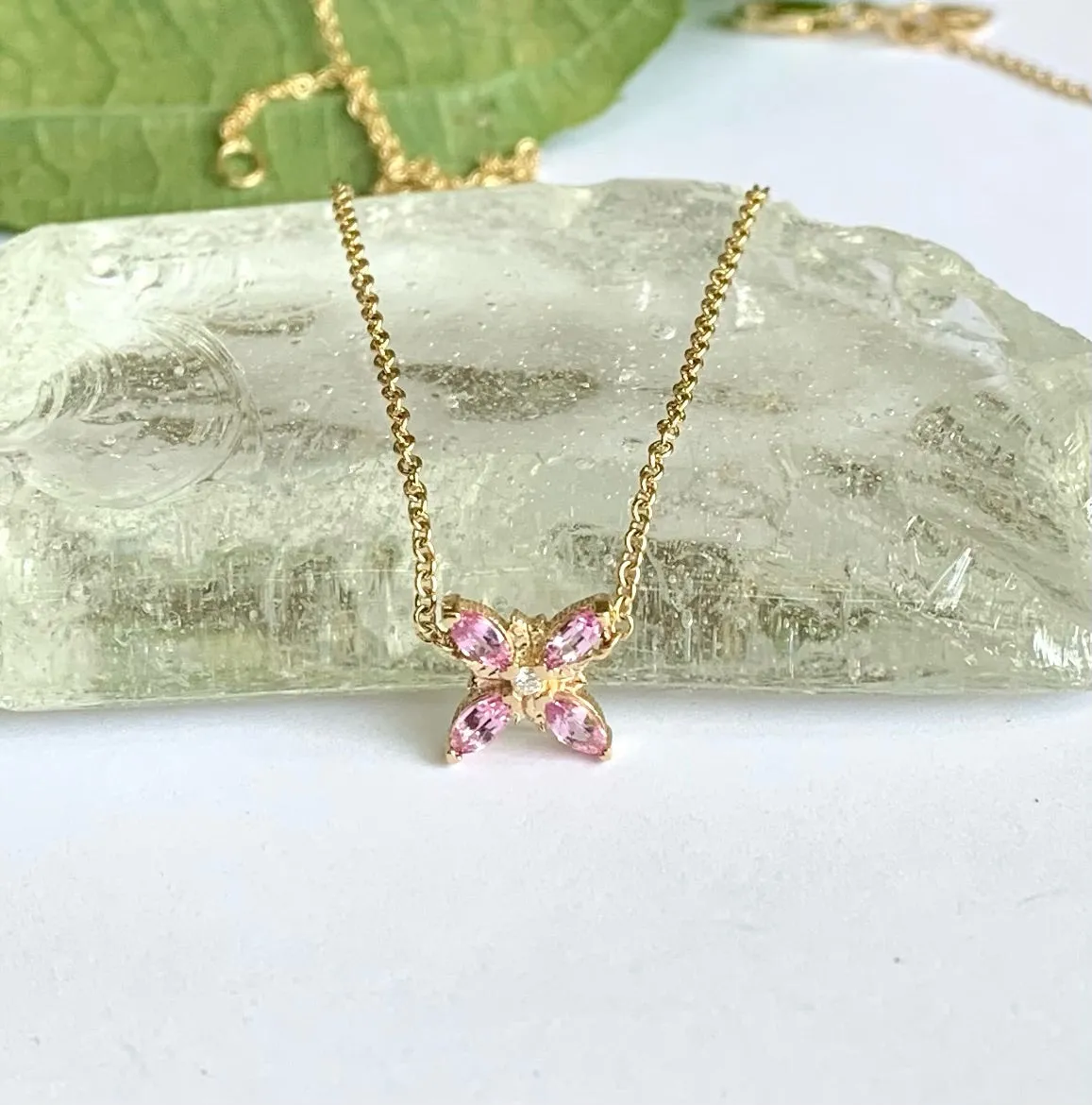 Pink Single Forget-Me-Not Necklace
