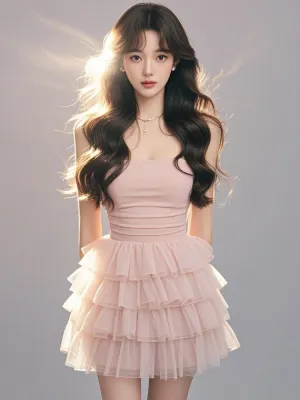 Princess Off-shoulder Tired Tulle Dress