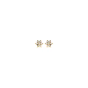 Prong Diamond Flower Studs