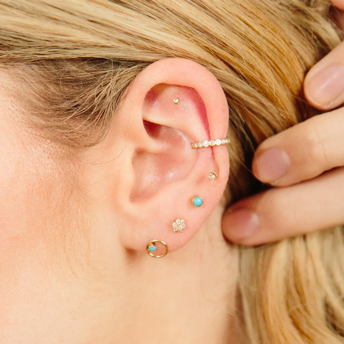 Prong Diamond Flower Studs