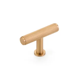Pub House Knurled Cabinet Knob - Cabinet Mount - 2" Brass/Satin Brass
