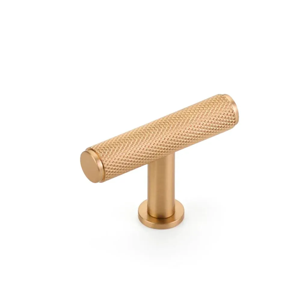 Pub House Knurled Cabinet Knob - Cabinet Mount - 2" Brass/Satin Brass