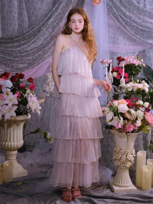 Romantic Moonlit Glow, Tiered Glitter Dress