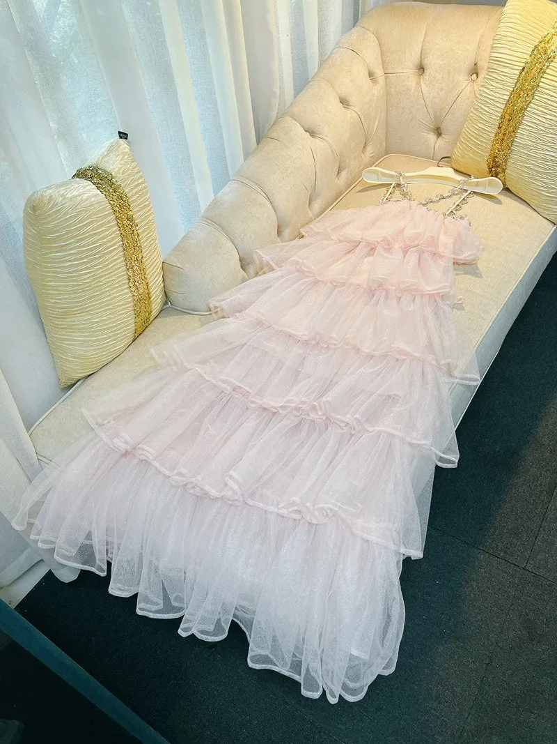 Romantic Moonlit Glow, Tiered Glitter Dress