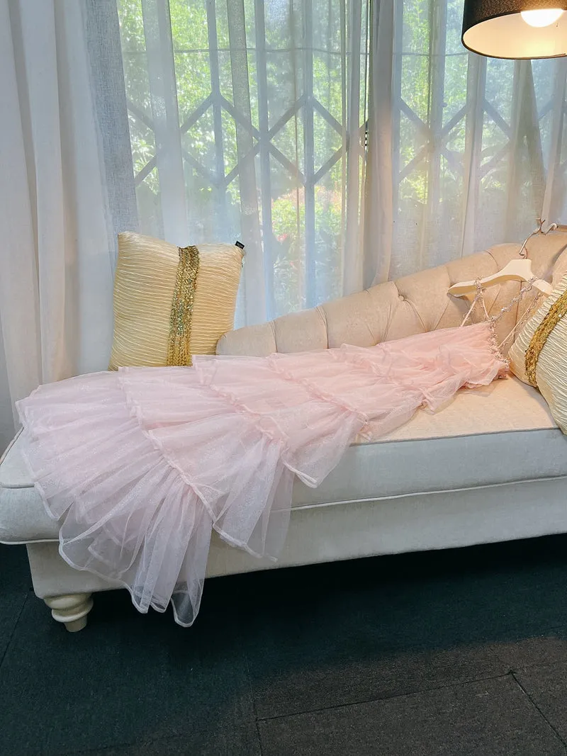 Romantic Moonlit Glow, Tiered Glitter Dress