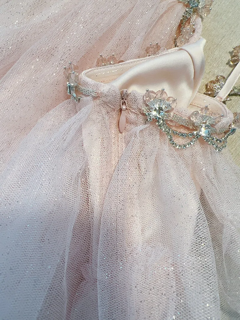 Romantic Moonlit Glow, Tiered Glitter Dress
