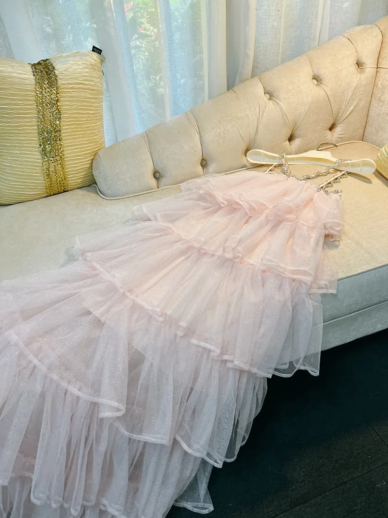 Romantic Moonlit Glow, Tiered Glitter Dress