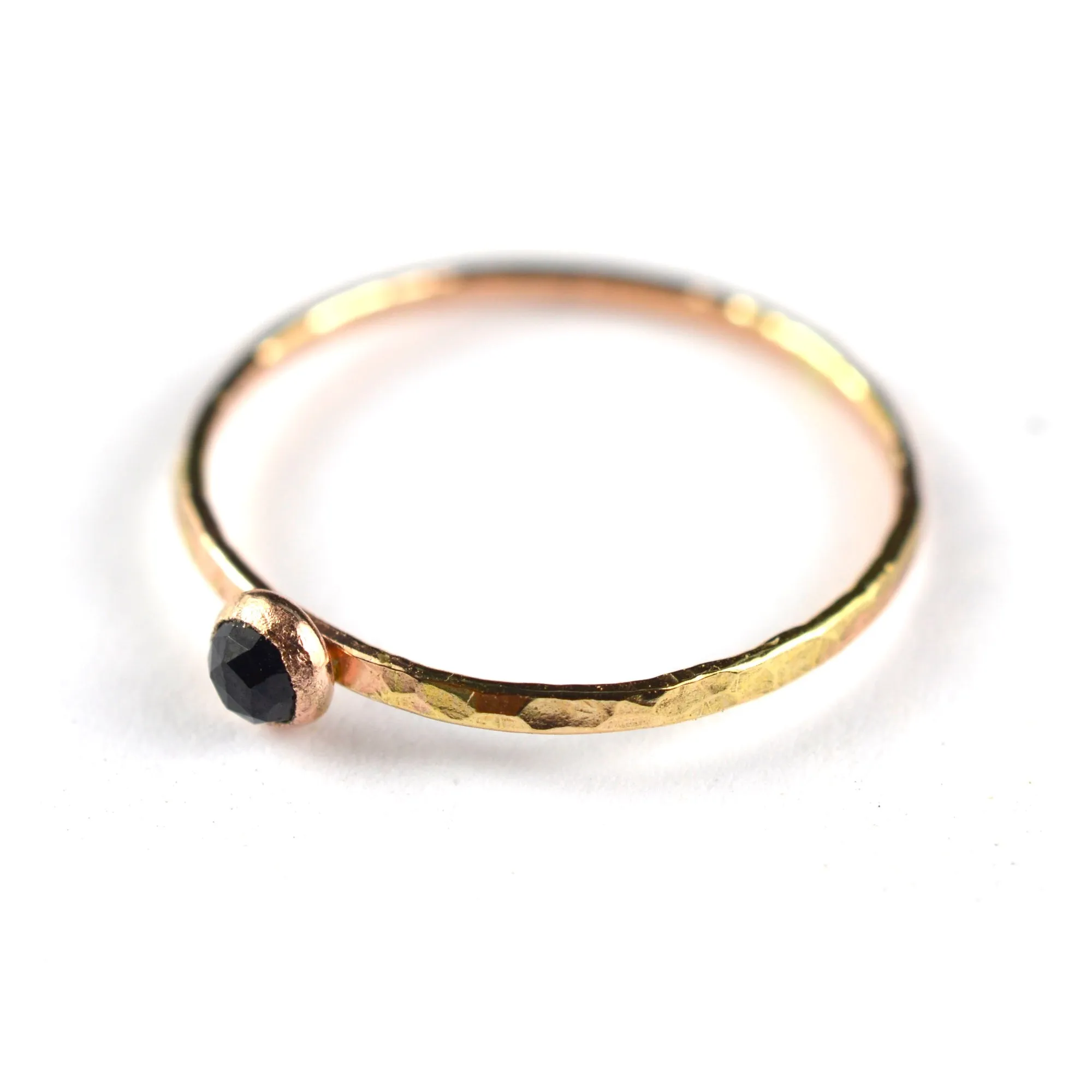 Rose Cut Black Spinel Ring