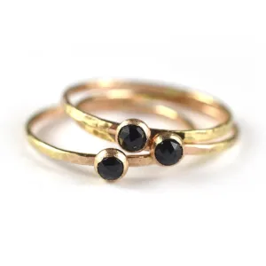 Rose Cut Black Spinel Ring