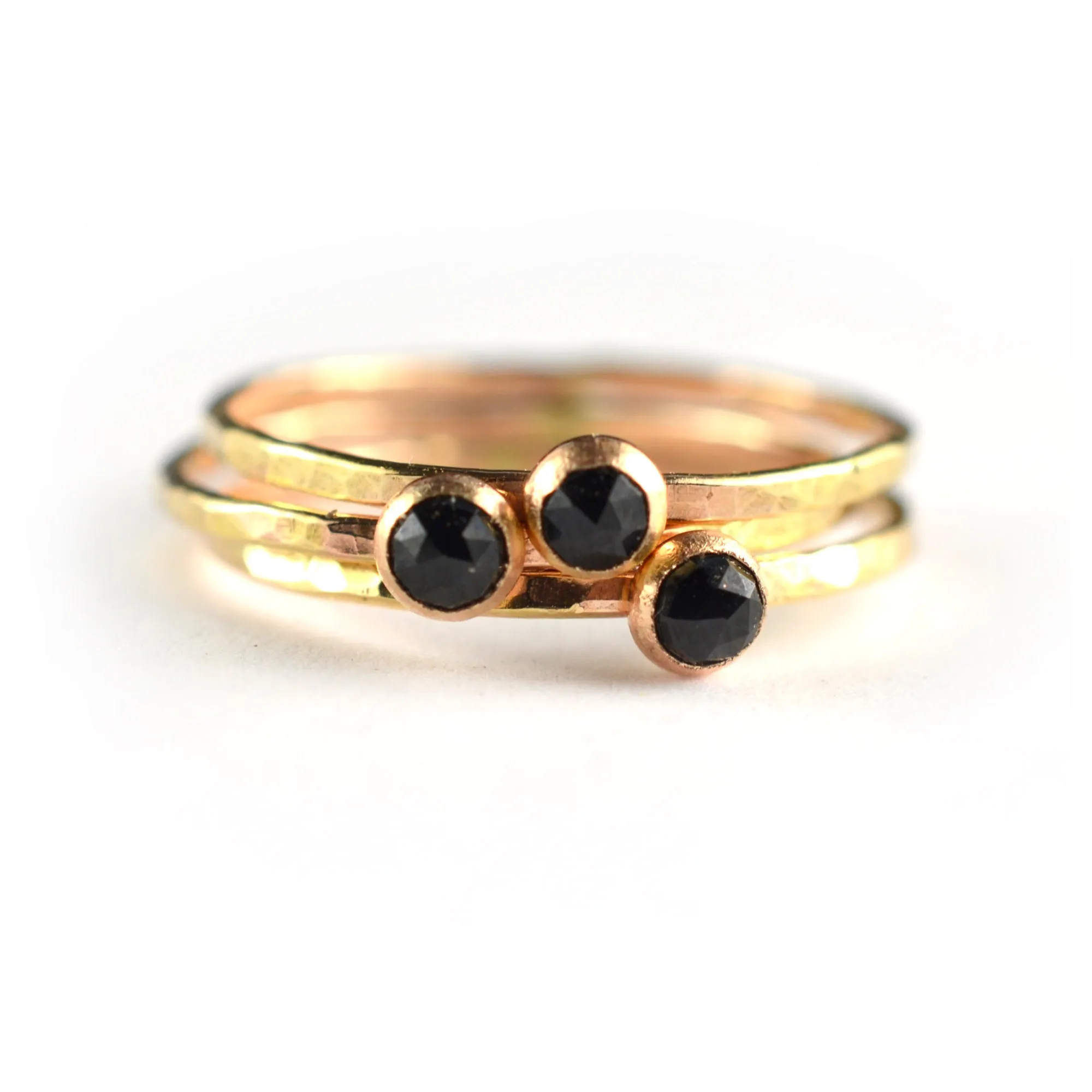 Rose Cut Black Spinel Ring