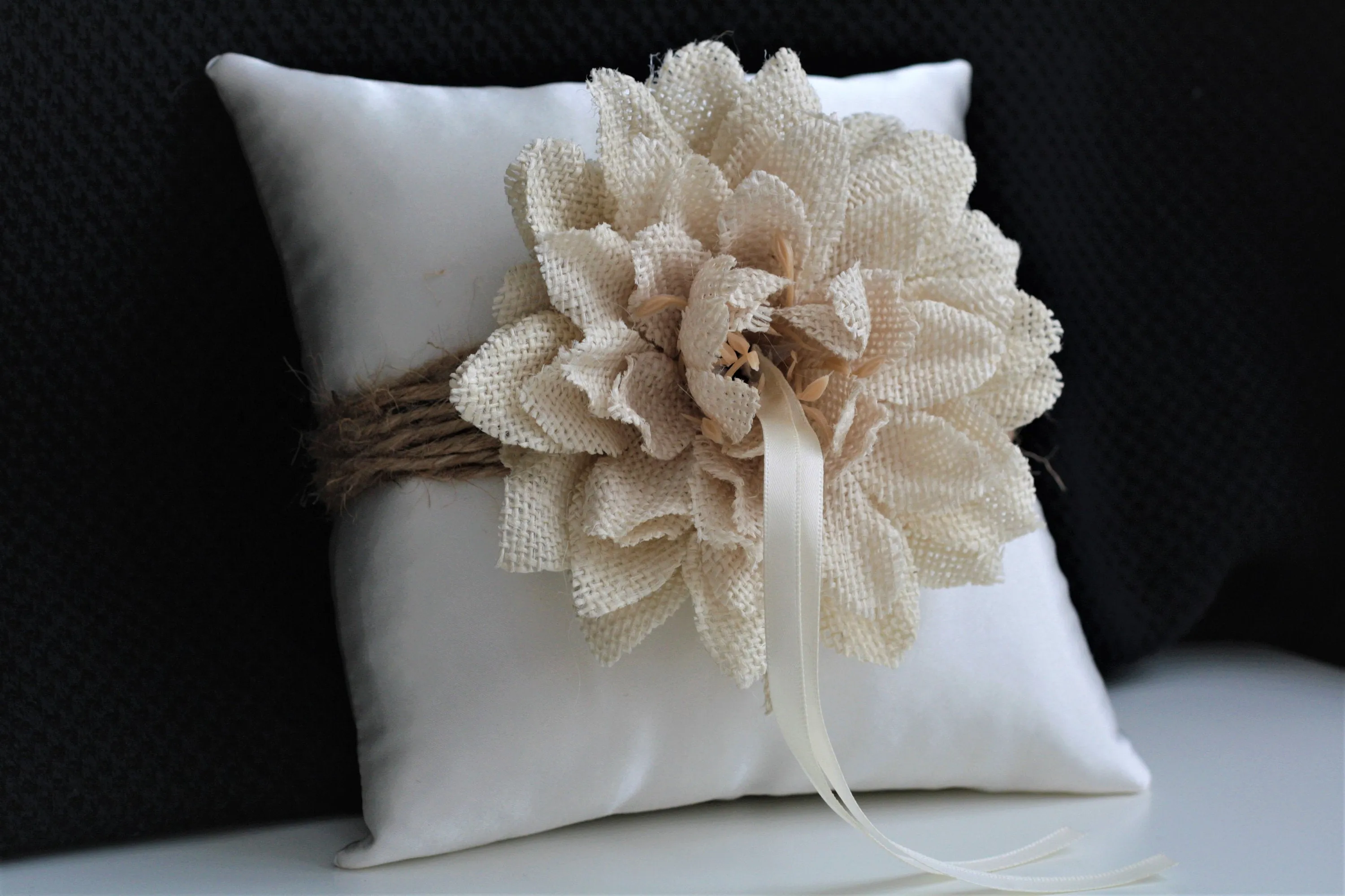 Rustic Flower Girl Baskets and Ring Bearer Pillow Set