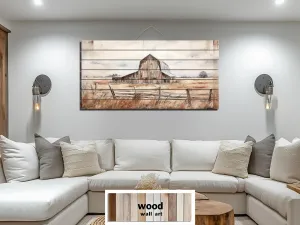 Rustic Old Barn Real Wood Wall Art