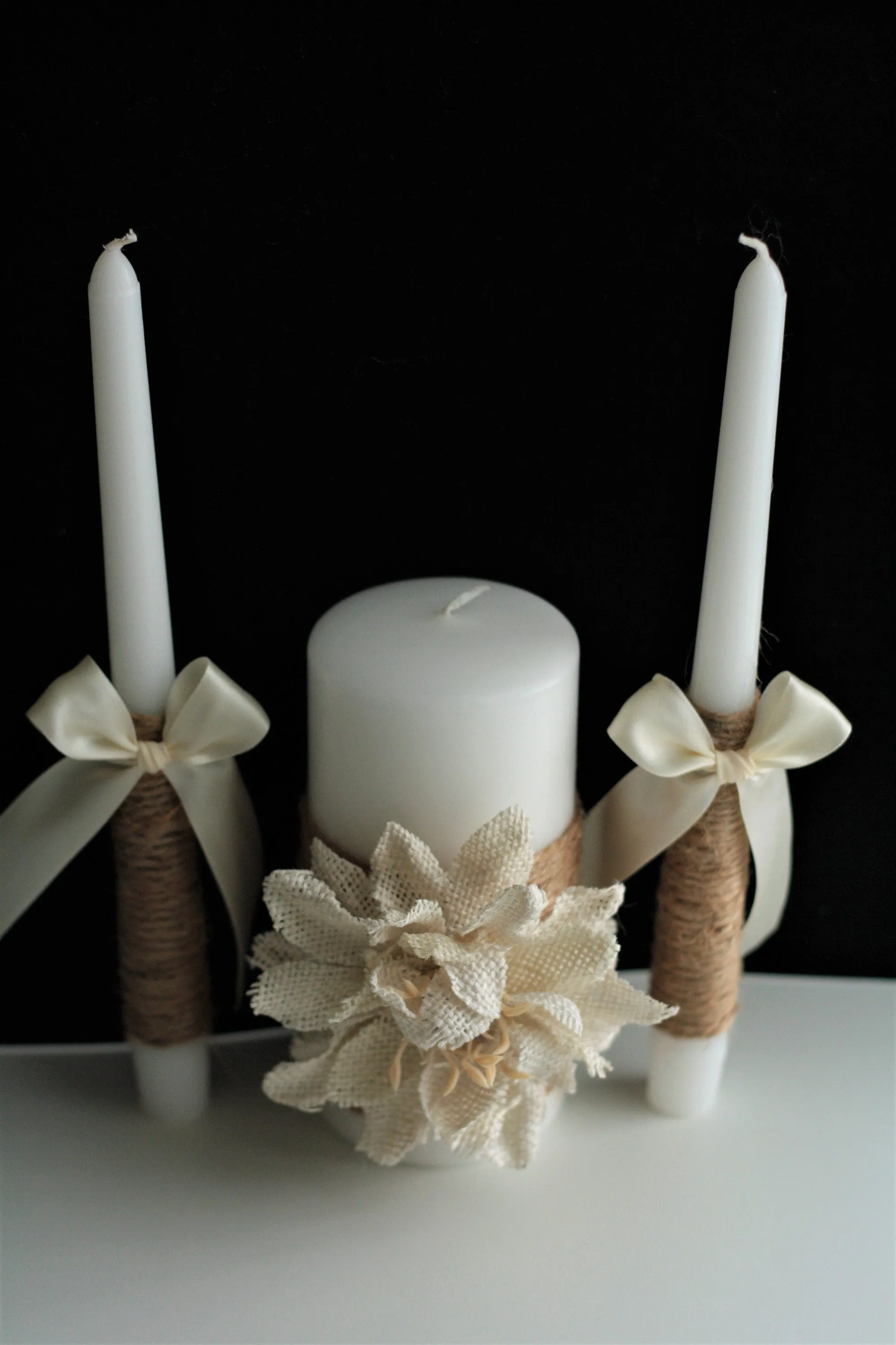 Rustic Wedding Decor, Flower Girl Basket and Ring Bearer Pillow Set, Wedding Accessories, Rustic Unity Candles, Wedding Decoration