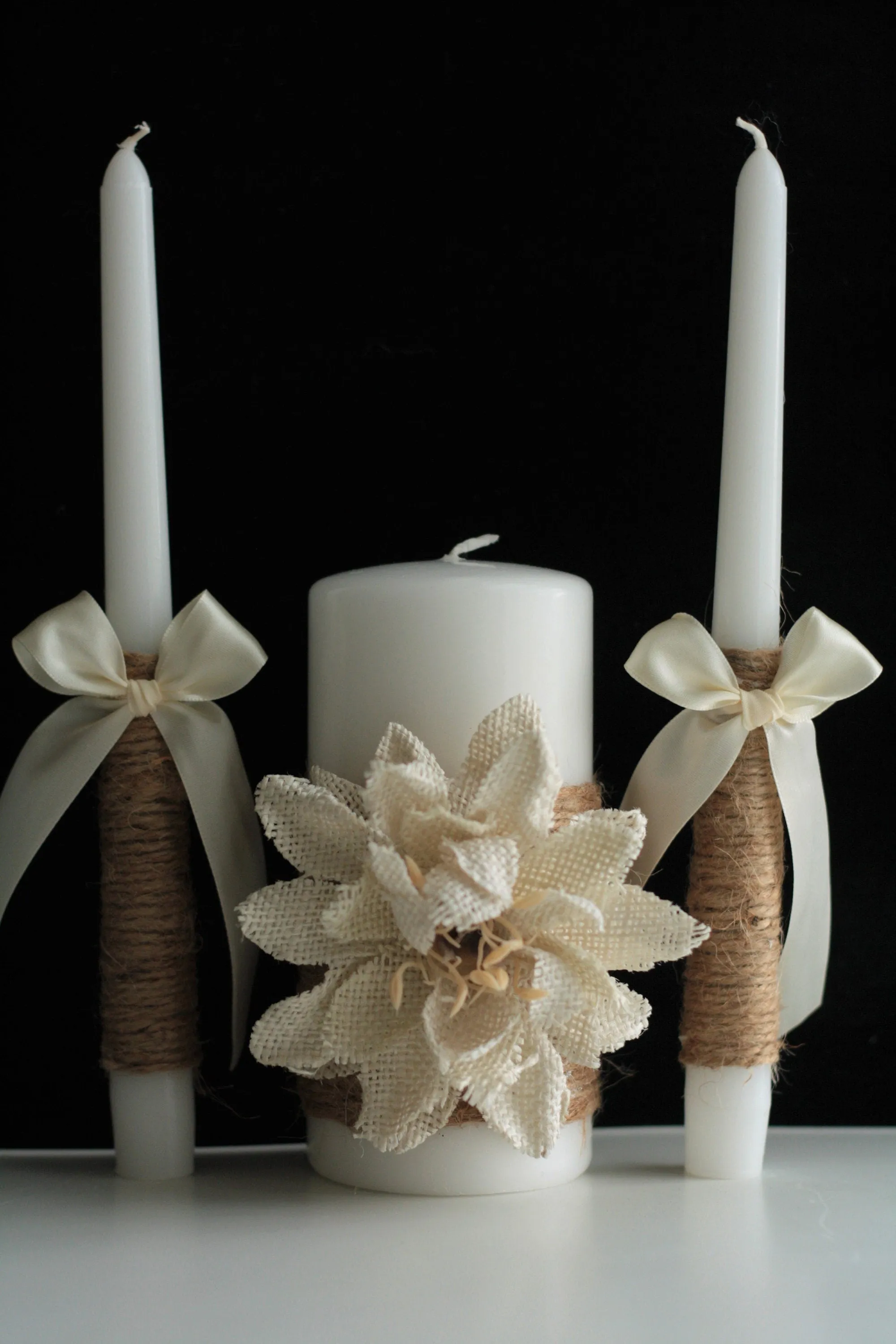Rustic Wedding Decor, Flower Girl Basket and Ring Bearer Pillow Set, Wedding Accessories, Rustic Unity Candles, Wedding Decoration