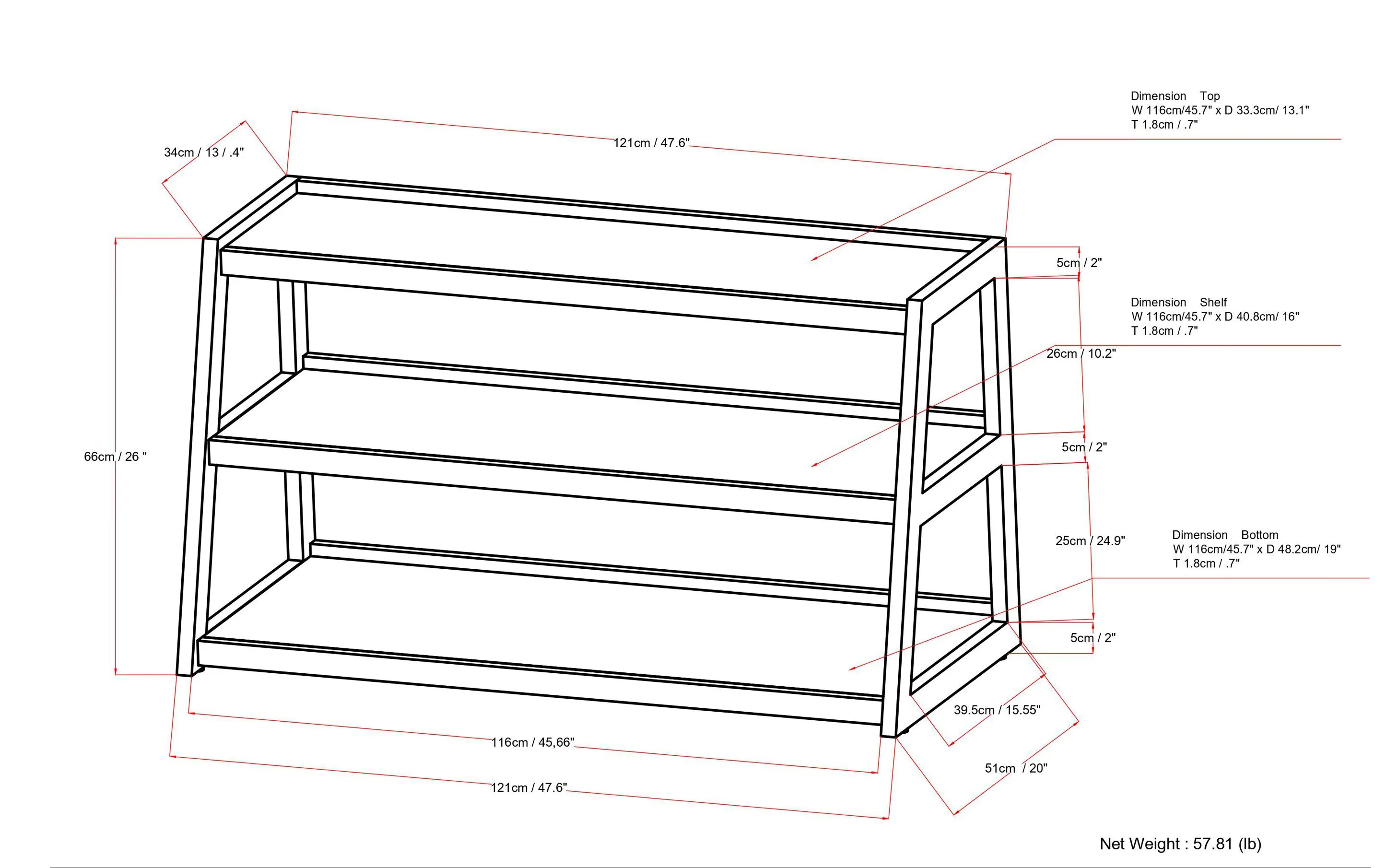 Sawhorse Solid Walnut Veneer and Metal TV Media Stand