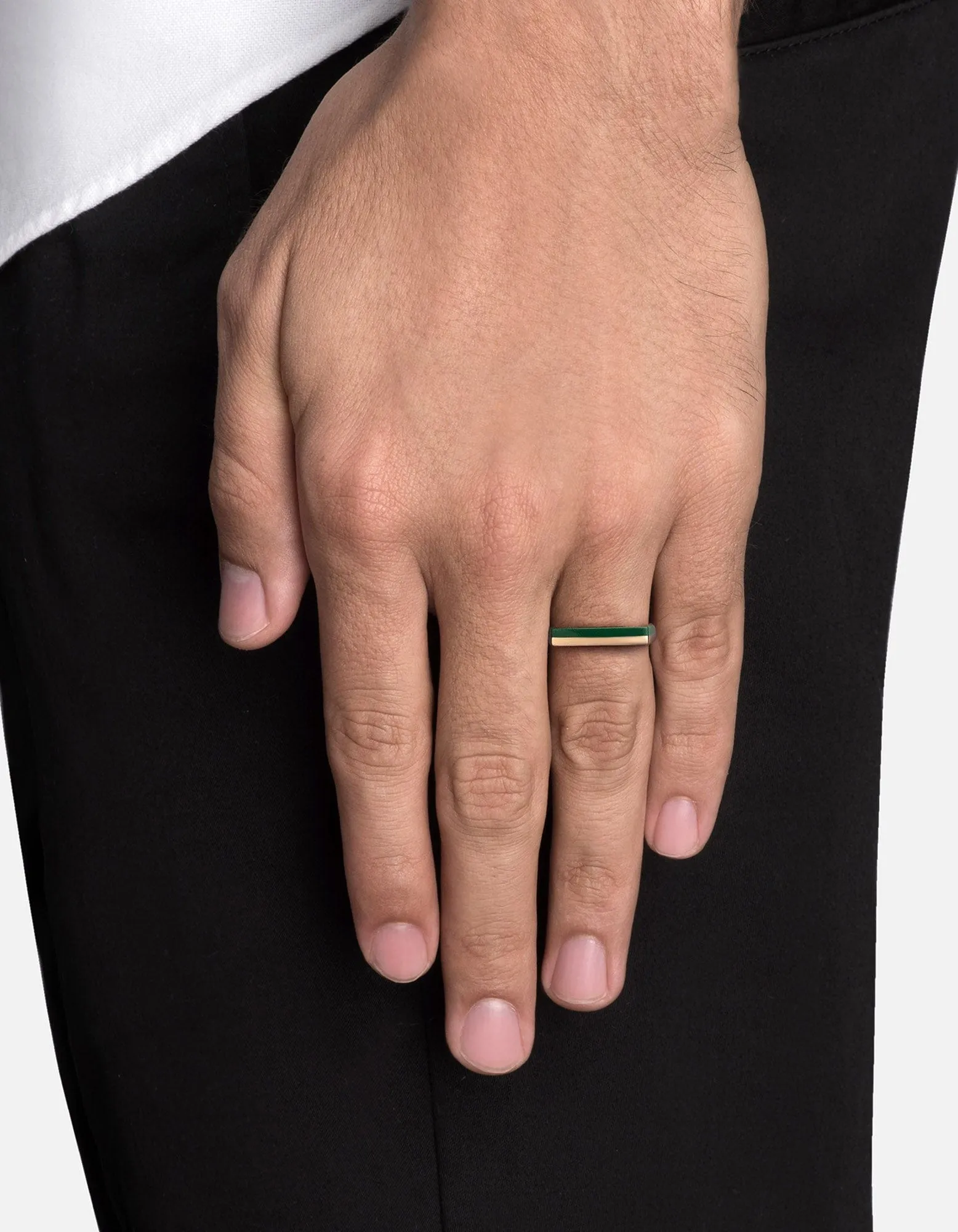 Silas Ring, Gold Vermeil/Green