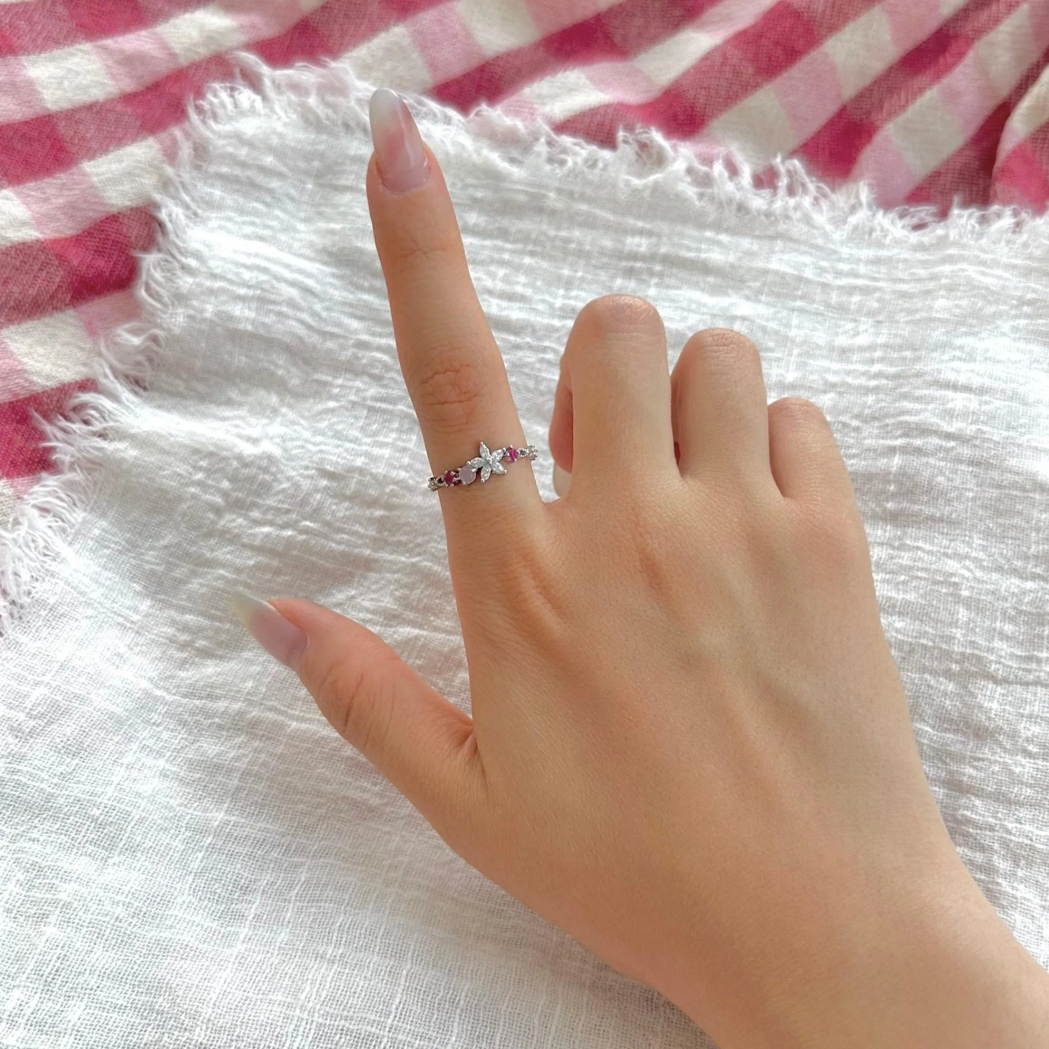 Silver Flower Ring - Riley