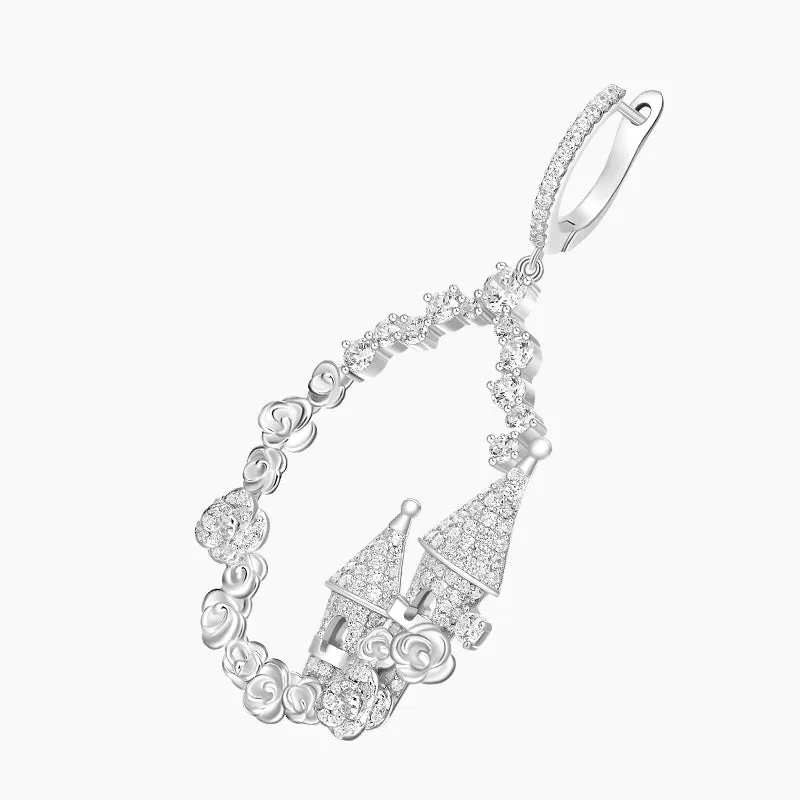 Sleeping Castle Hoop Drop Earrings