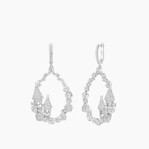 Sleeping Castle Hoop Drop Earrings