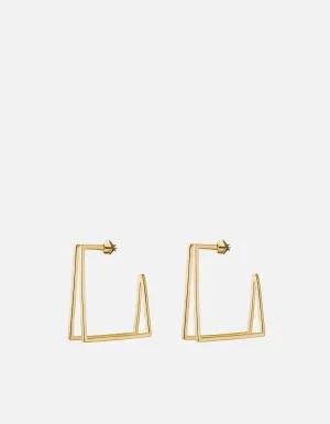 Small Axis Earrings, Gold Vermeil