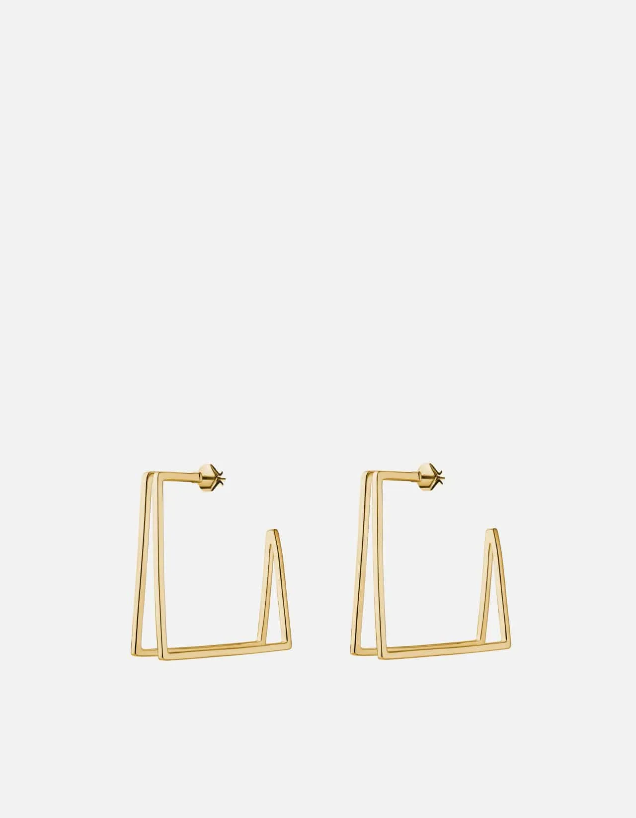Small Axis Earrings, Gold Vermeil