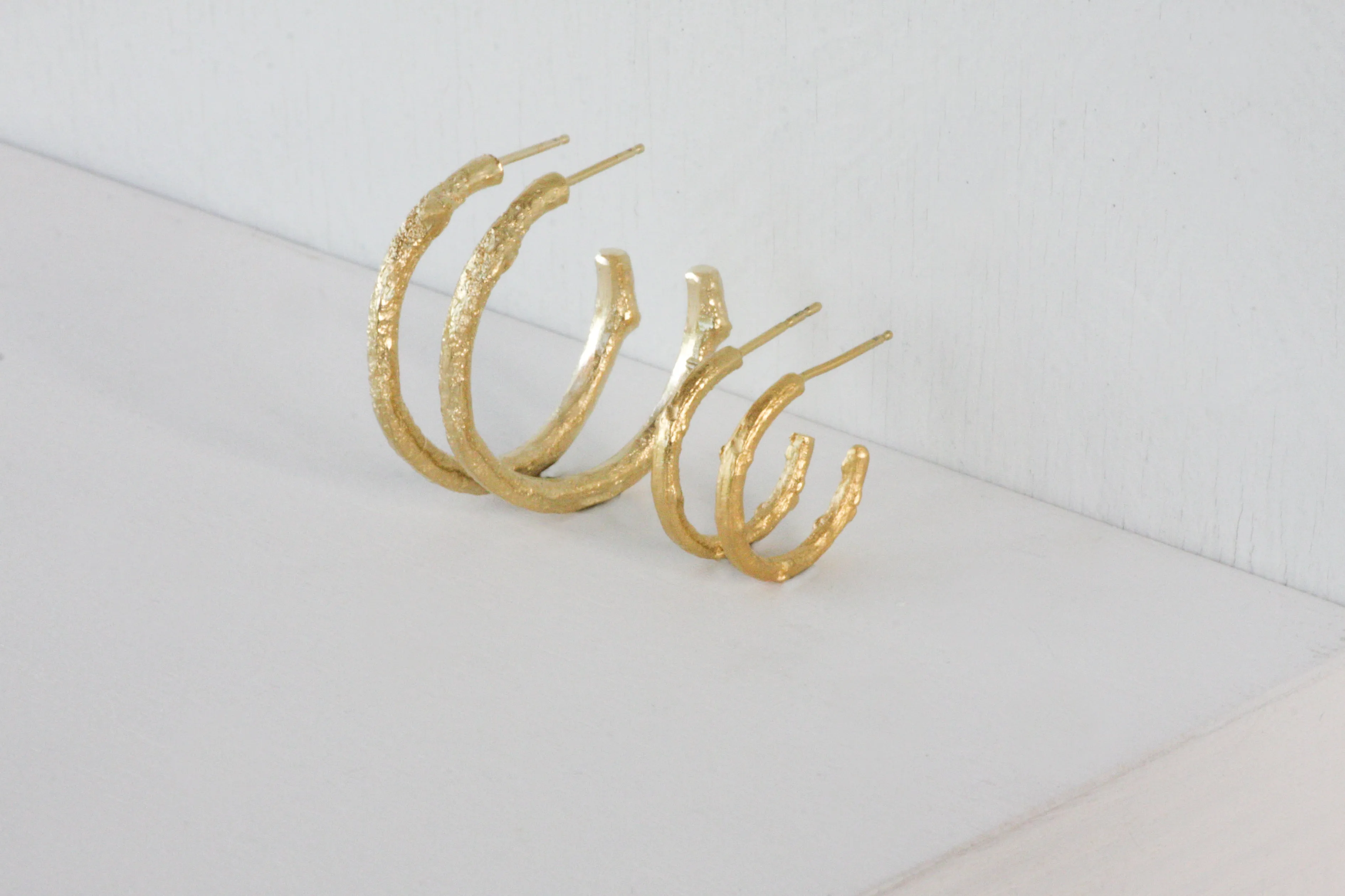 Small Twig Gold Hoops