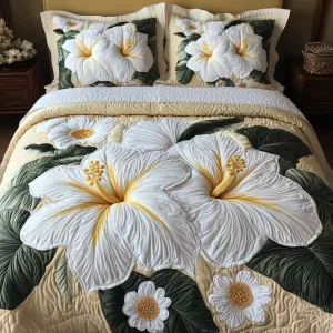 Soft Petals 3-Piece Quilted Bedding Set NCU0NVH430