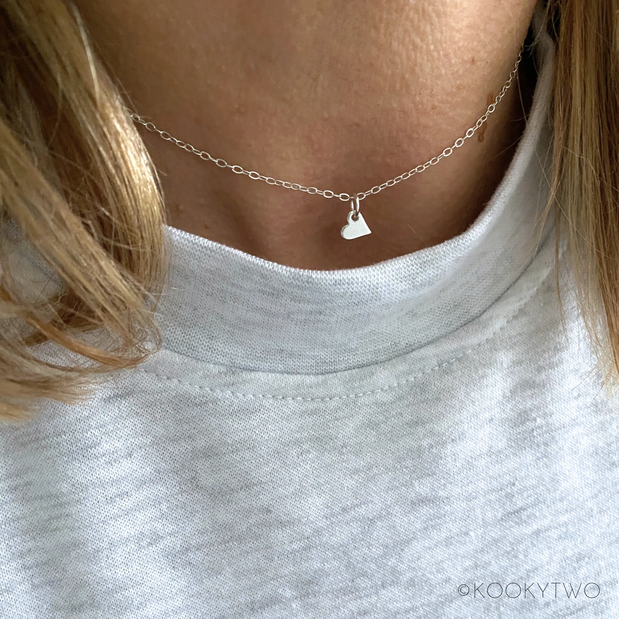 Sterling Silver Dainty Heart Necklace