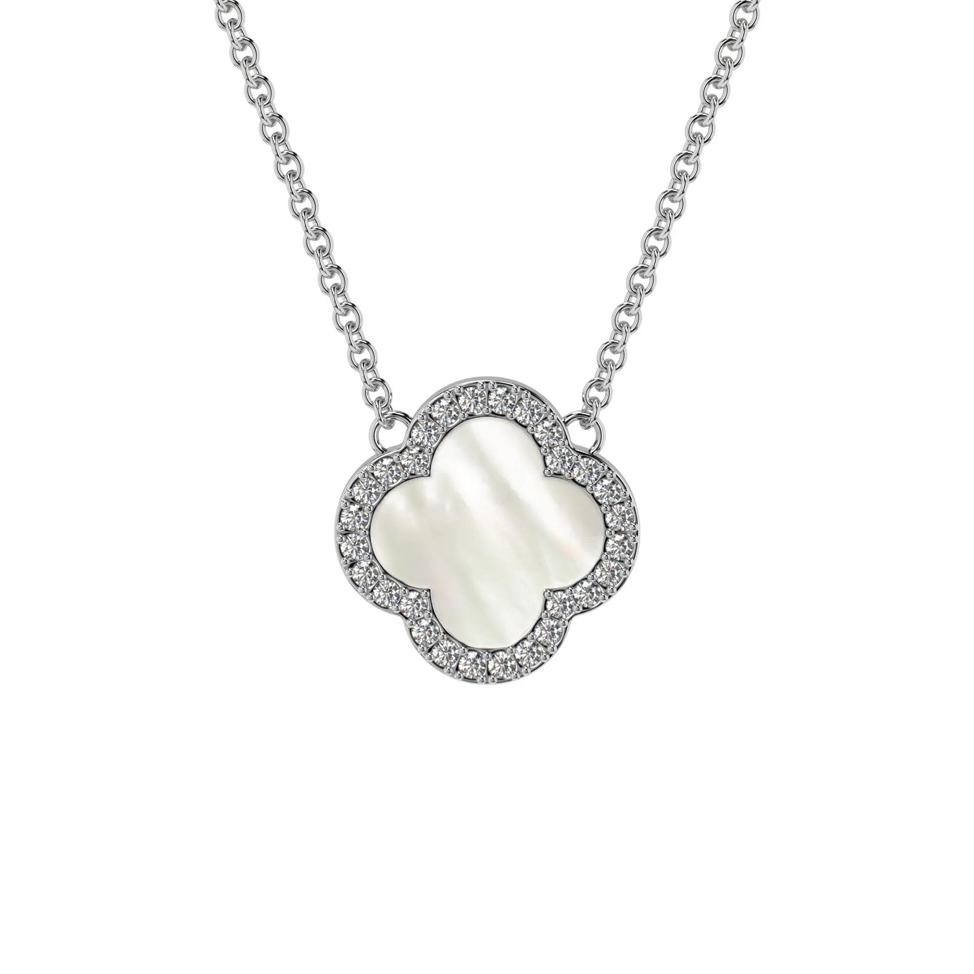 Sterling Silver Mother of Pearl Clover Pendent