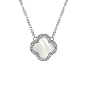 Sterling Silver Mother of Pearl Clover Pendent