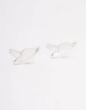 Sterling Silver Planet Diamante Stud Earrings