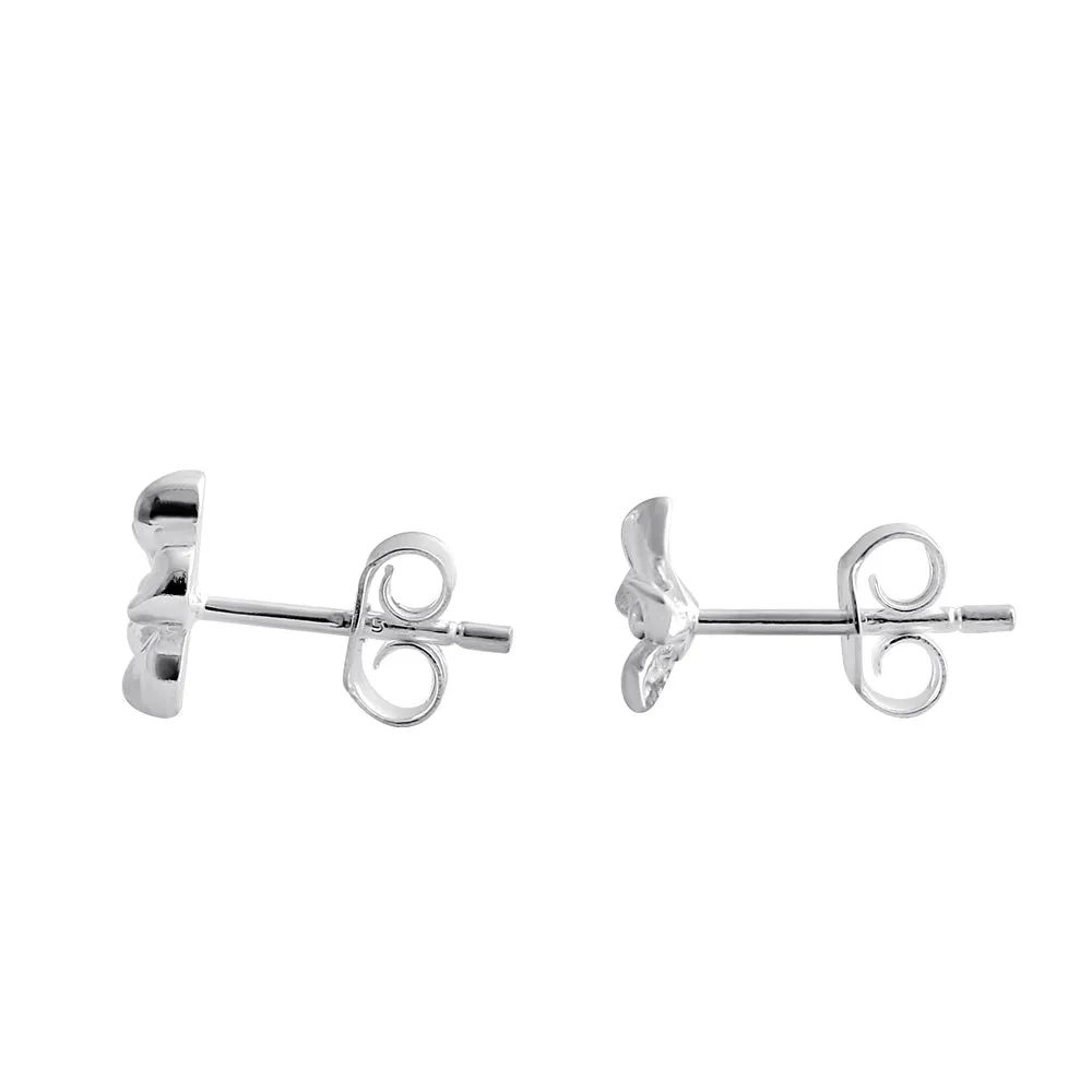 Sterling Silver Plumeria and Daisy Flower Stud Earrings
