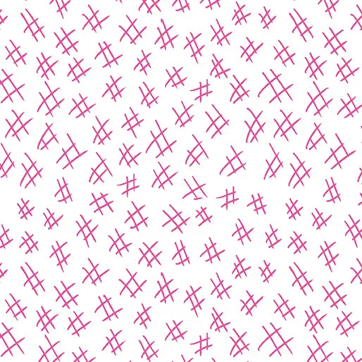 Stitchy 13263-22 Hashtags Fuchsia/White