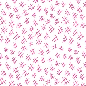 Stitchy 13263-22 Hashtags Fuchsia/White