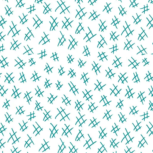 Stitchy 13263-80 Hashtags Teal/White