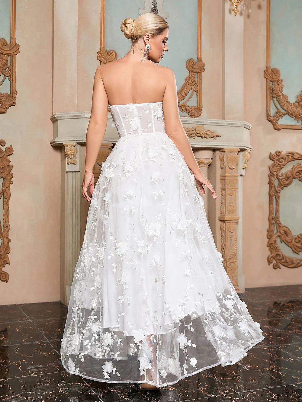 Strapless Sleeveless Fairy Maxi Bandage Dress HB100291