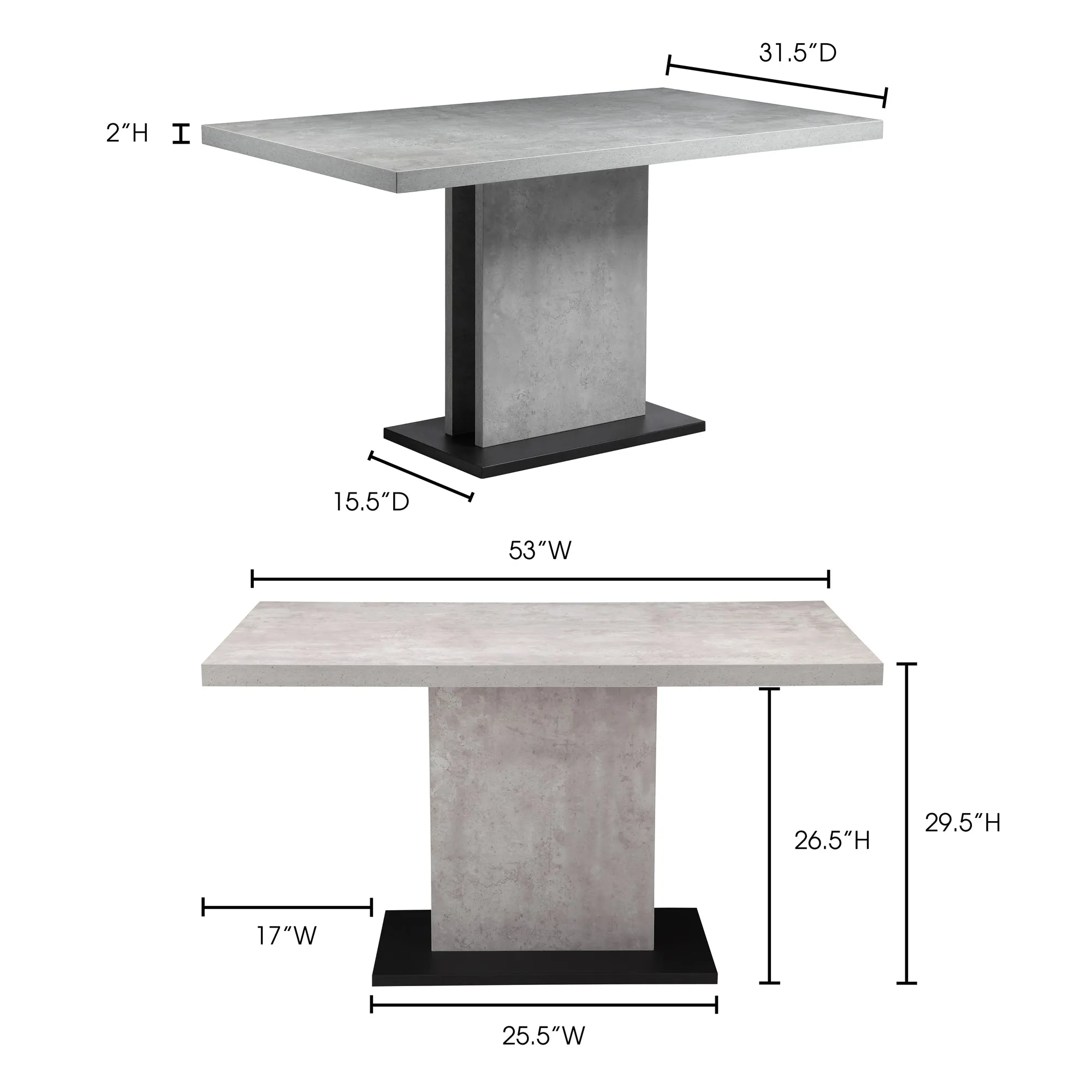 Streamlined Concrete Dining Table - Modern Elegance in Stone